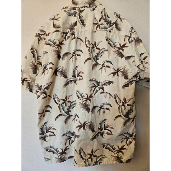 Campia Moda XL Cream Palm Print Hawaiian Shirt – 100% Cotton Island Style - Picture 11 of 11